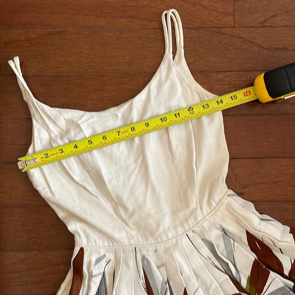 SOLD 1950’s vintage Hawaiian dress white spaghetti strap border print XS - Picture 5 of 8